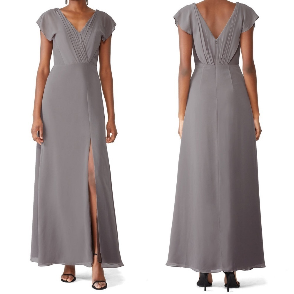 Monique Lhuillier Bridesmaid Grey Gwen Gown